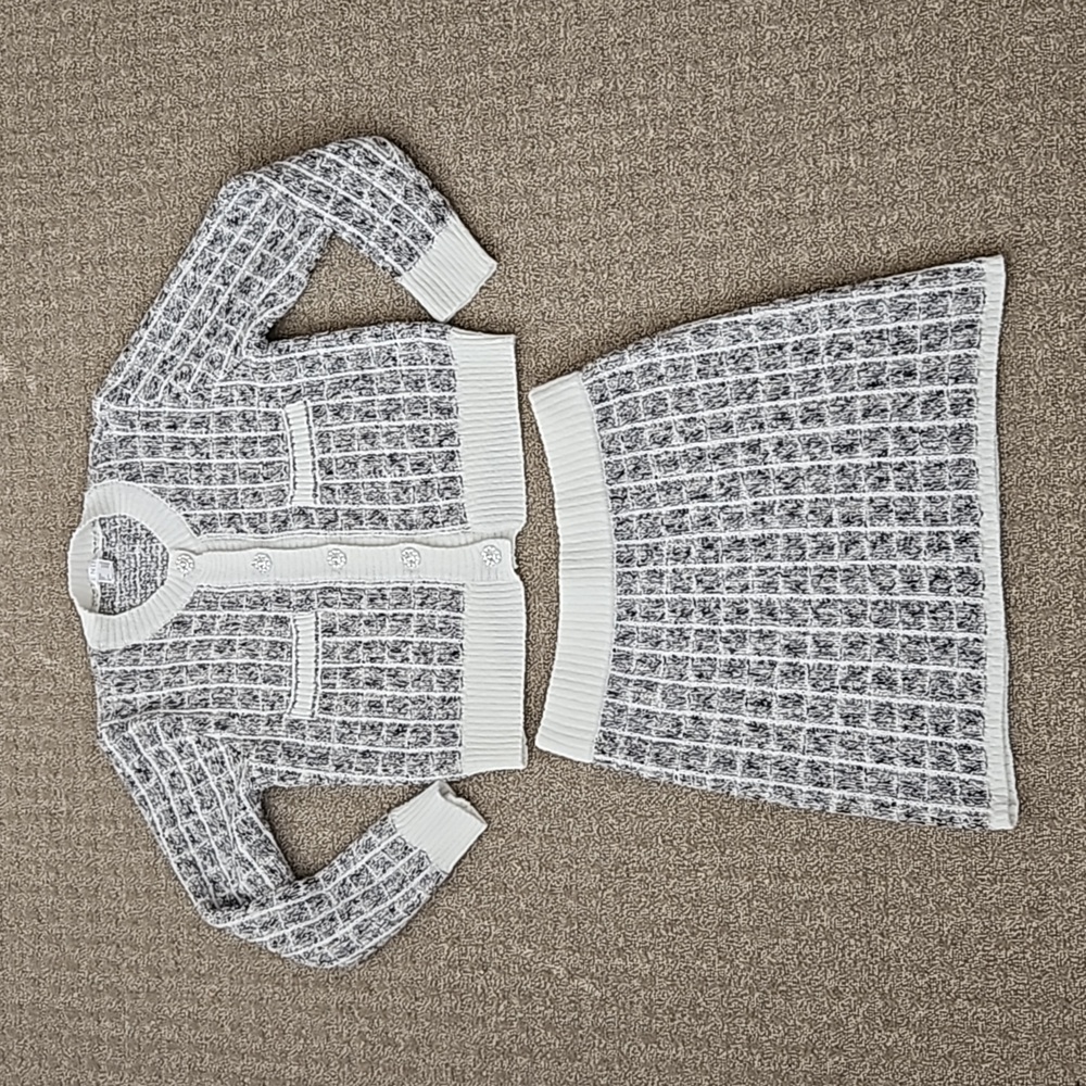 Venus Two-Piece Sweater-Skirt Set, Checkered, Sz: M, NWOT